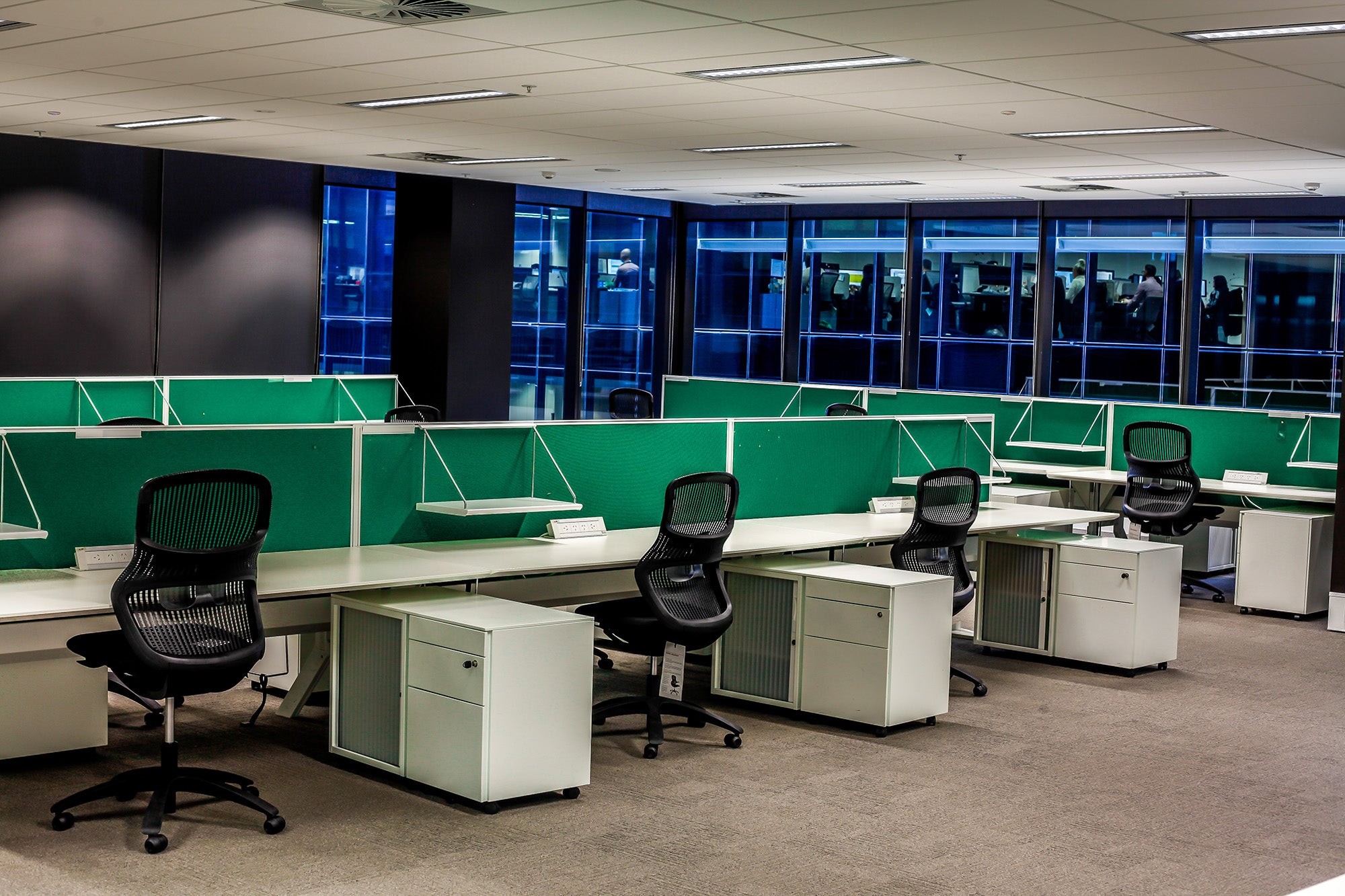 large office with partitions