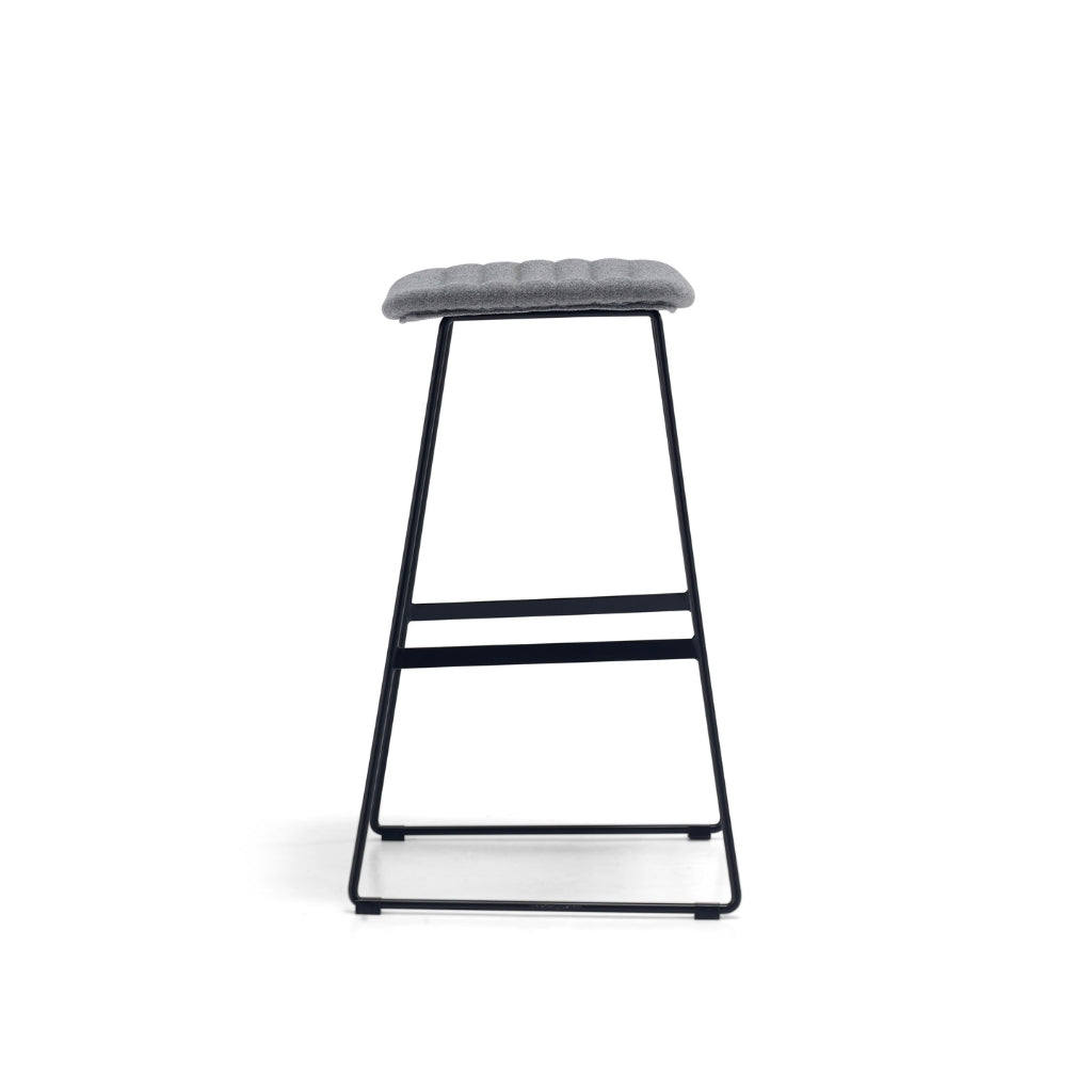grey fabric bar stool