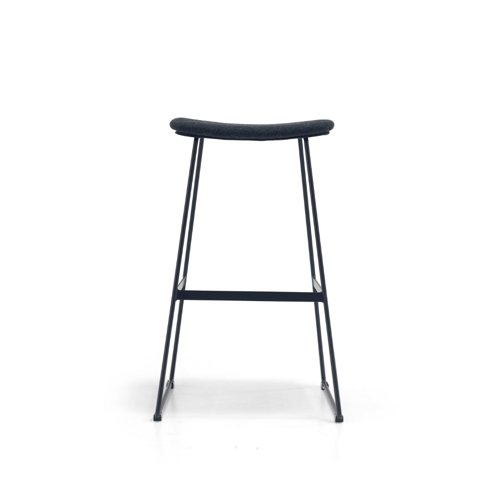 black fabric bar stool
