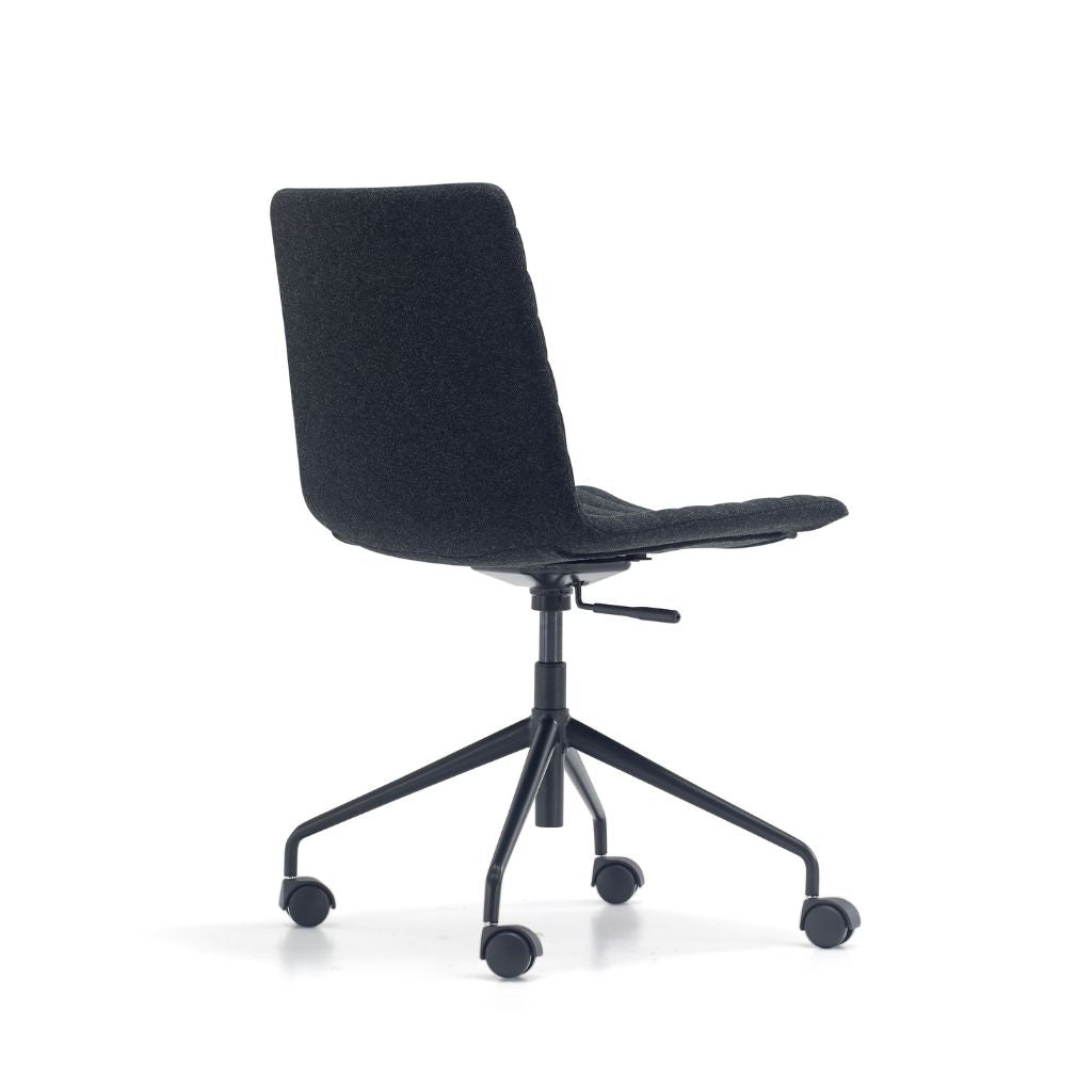 black visitor chair swivel base