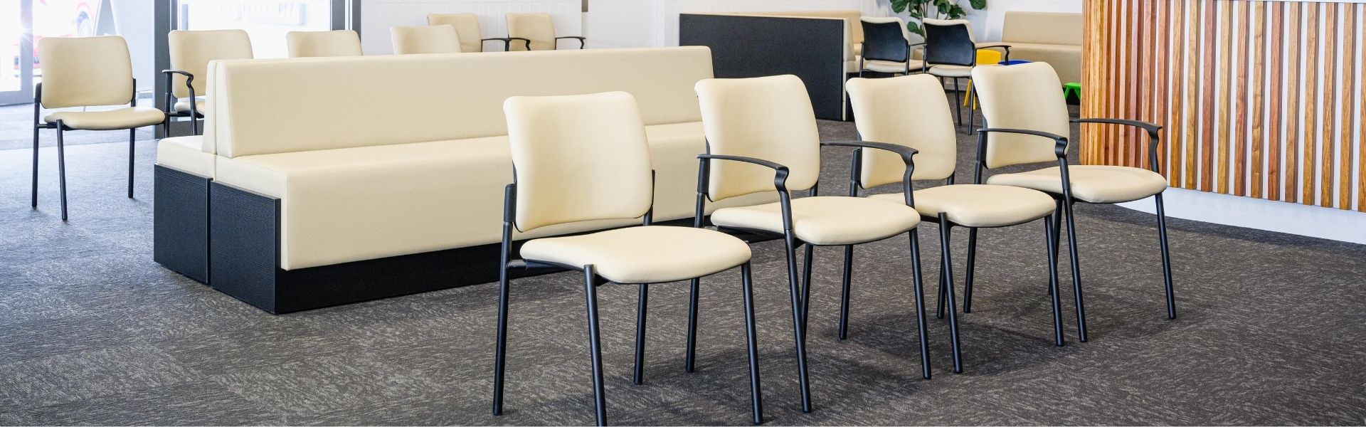 Premium showroom of modern office furniture