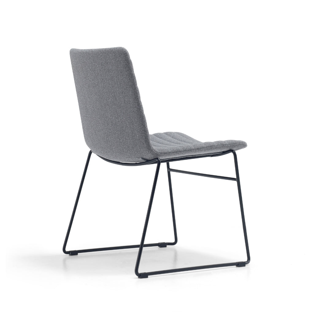 grey fabric sled based meeting chair