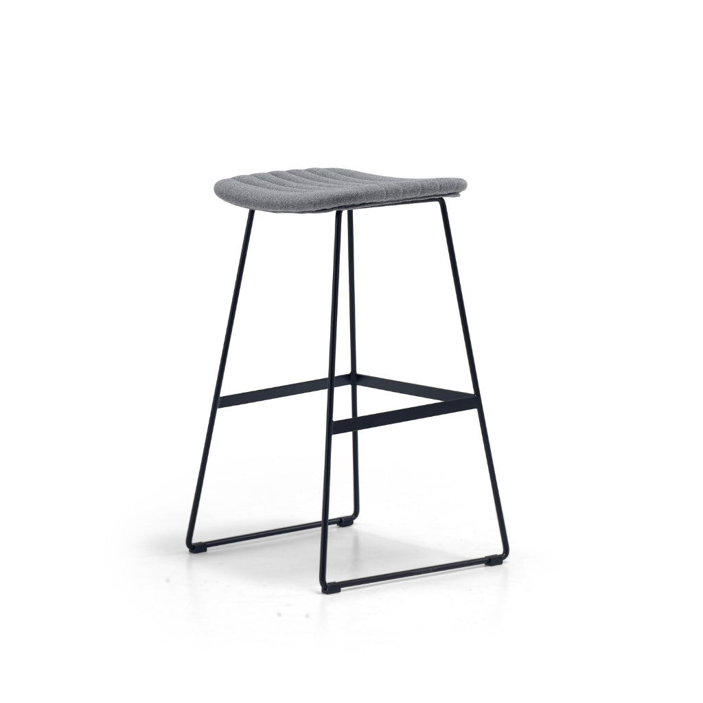 fabric and metal bar stool