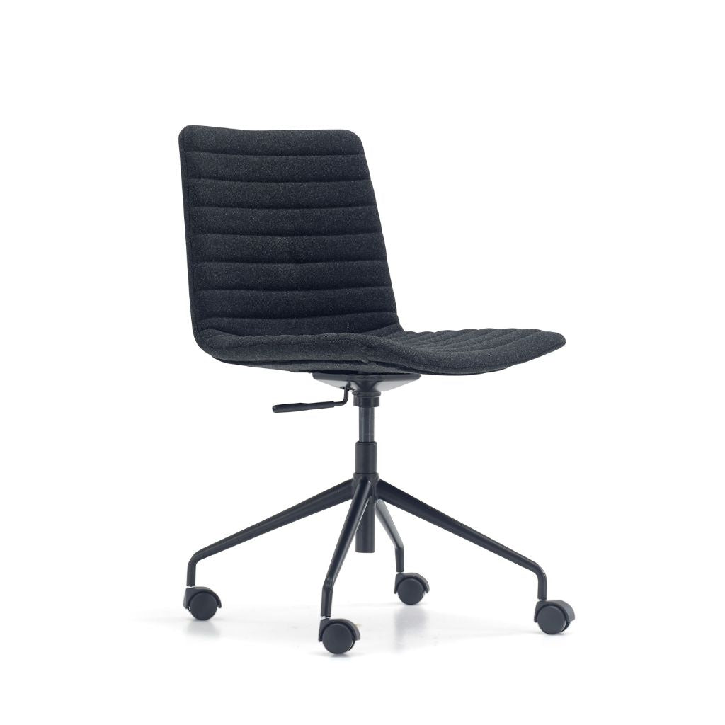 black visitor chair upholstered