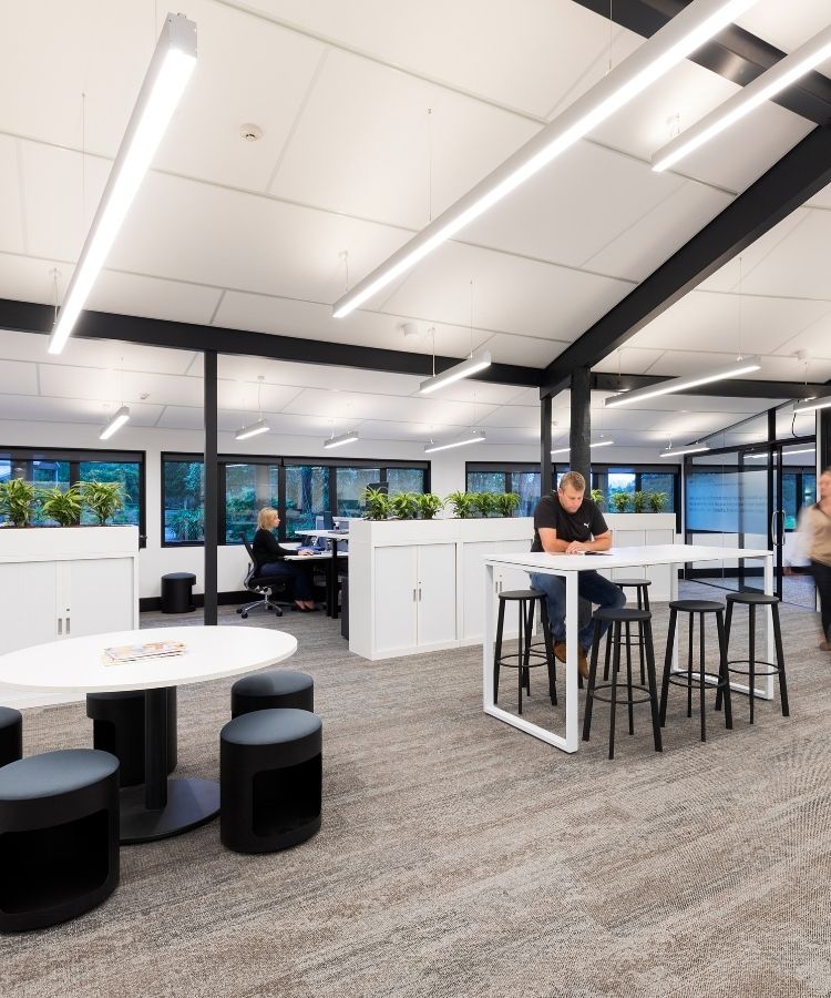 Chair and desk in compact workspace