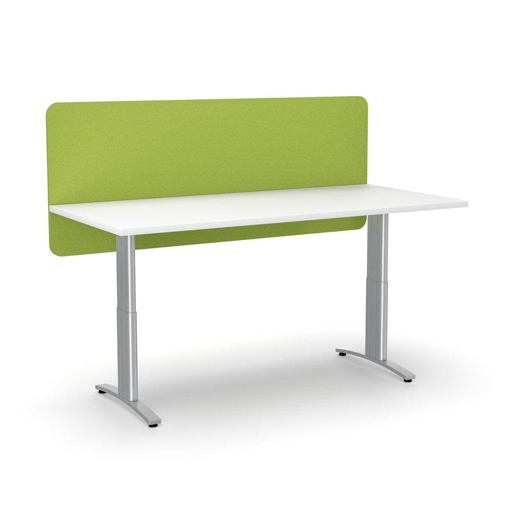 bright green desk hung screen