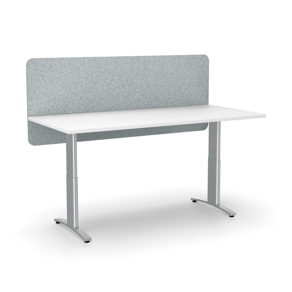 silvery grey desk privacy screen