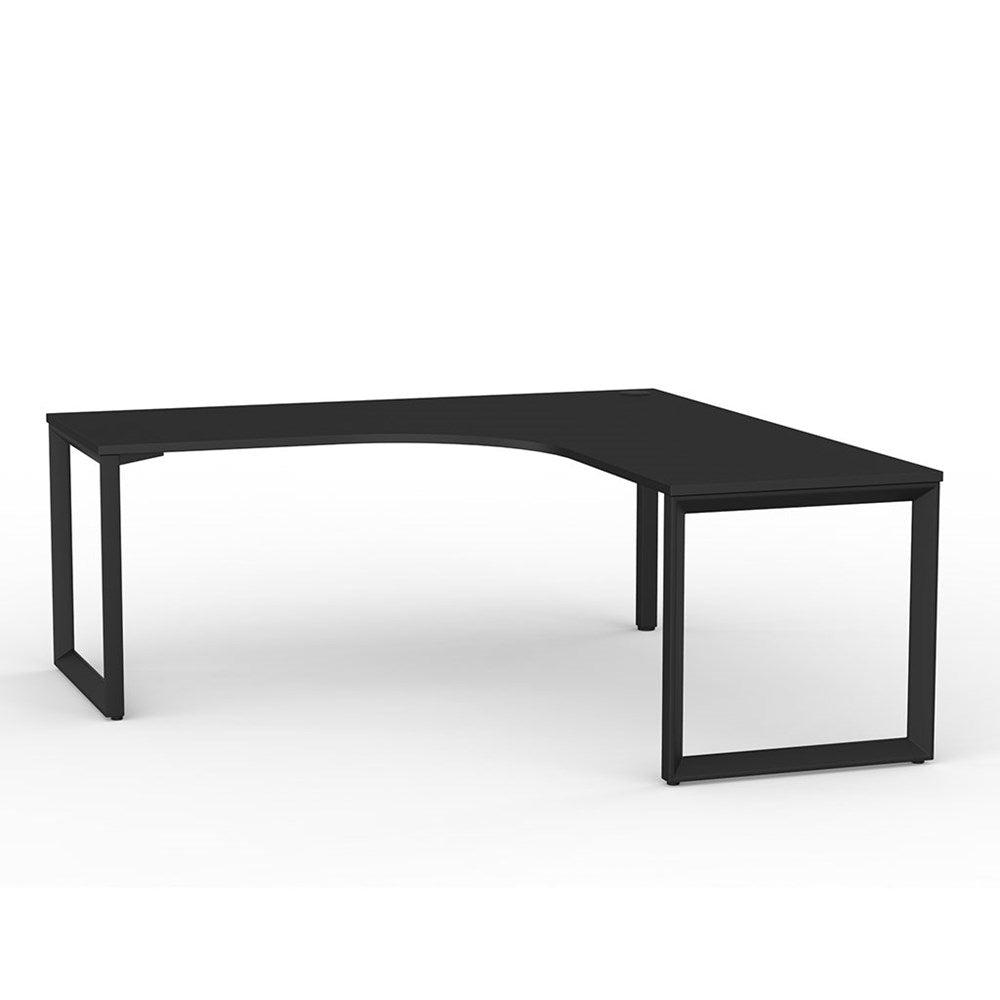 corner desk black square end