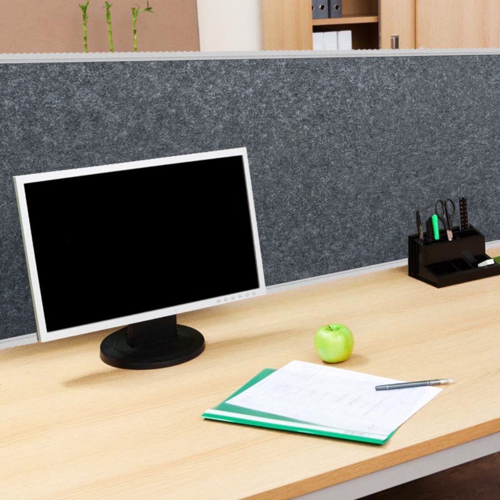Boyd Desk Mounted Acoustic Partition Charcoal