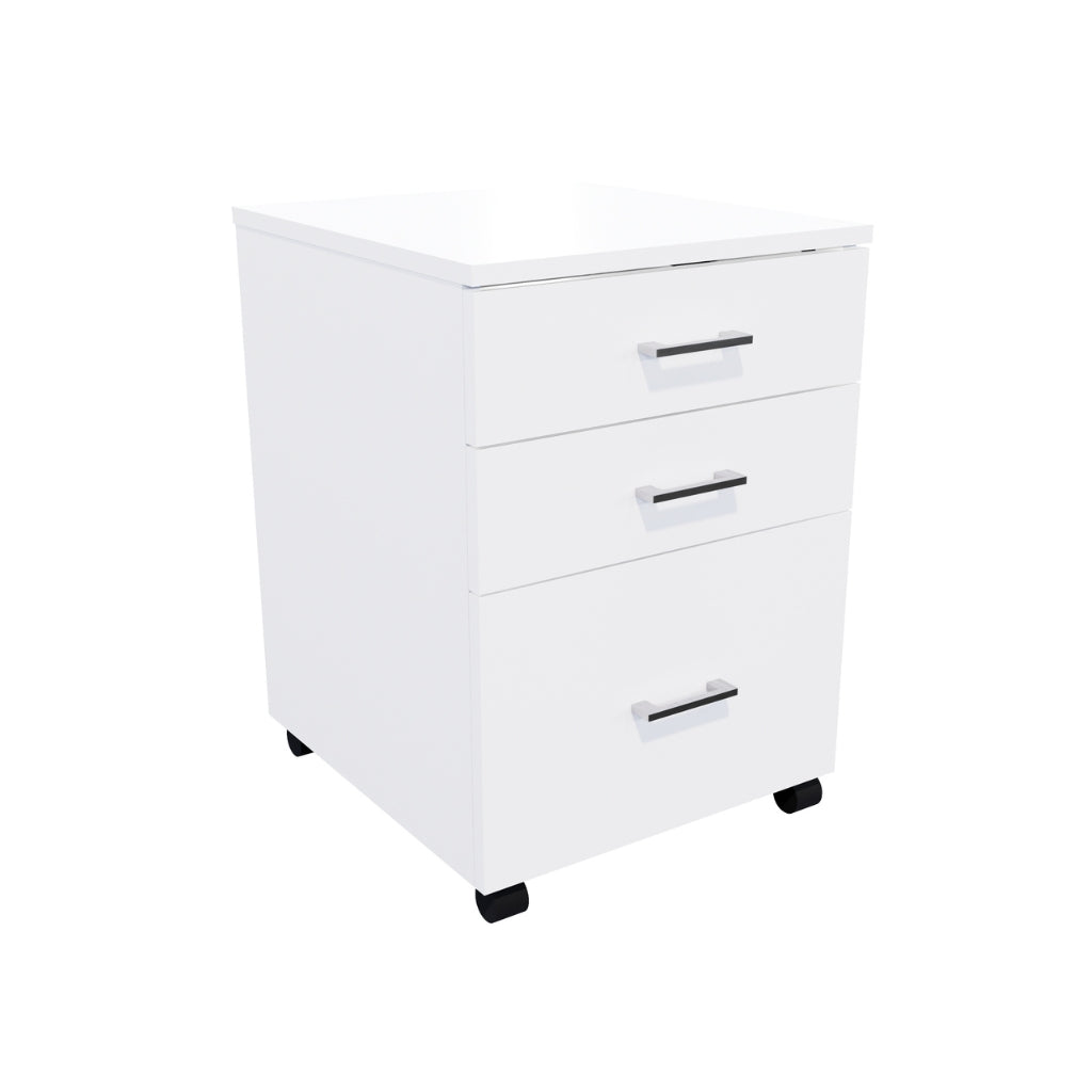 white two drawer and file