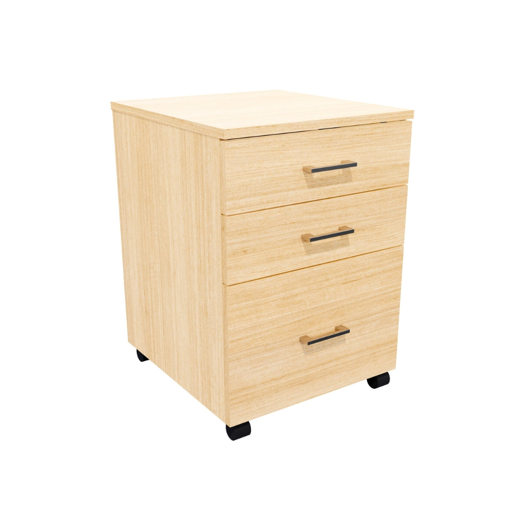 teak two drawer and file