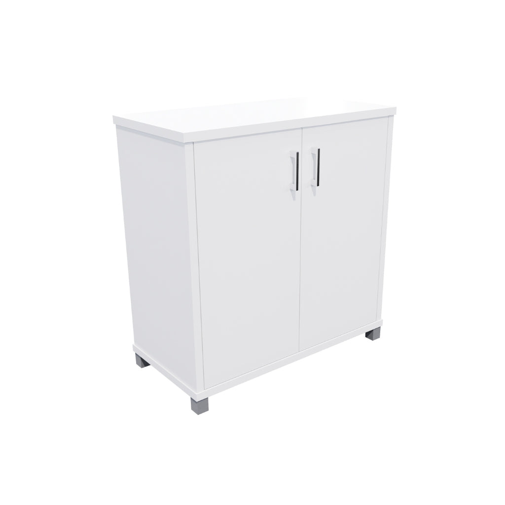 white small credenza with feet