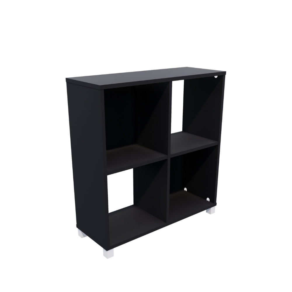 black storage shelves