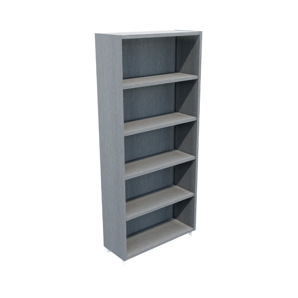 large silver bookcase