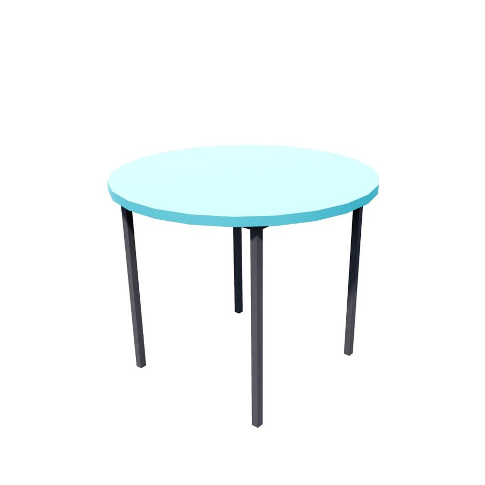 Forme 900mm Caribbean table in styled workspace scene