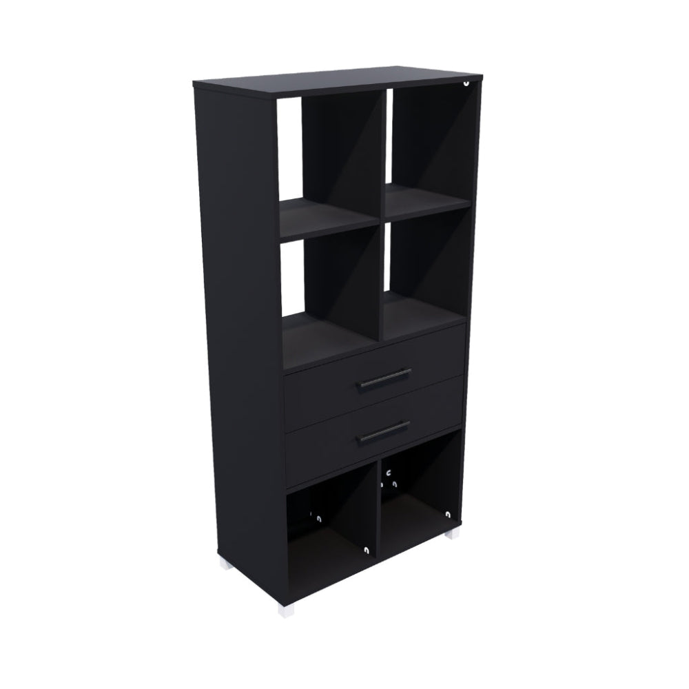 black cubby with drawers