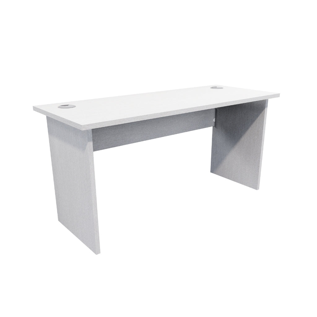 silver straight desk