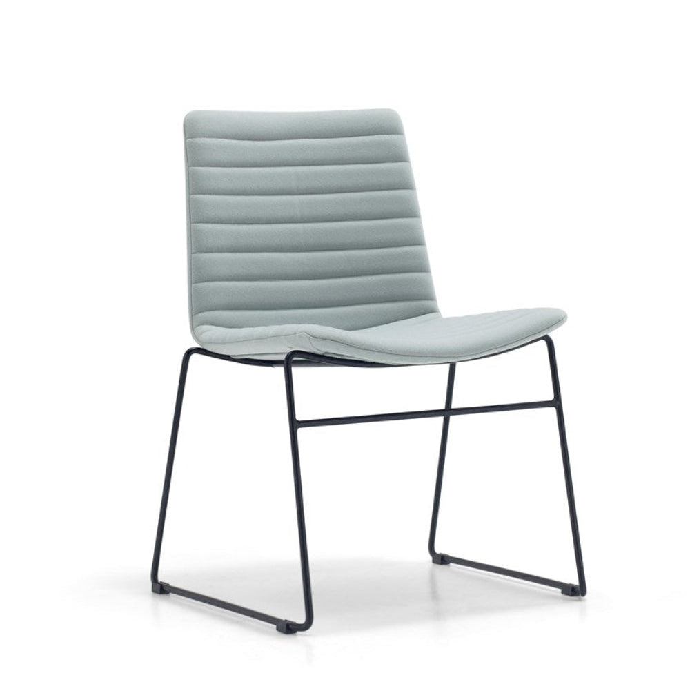 Mobel Maven Fully Upholstered Sled Chair in Pale Blue *Clearance*