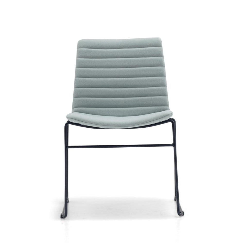 Mobel Maven Fully Upholstered Sled Chair in Pale Blue *Clearance*
