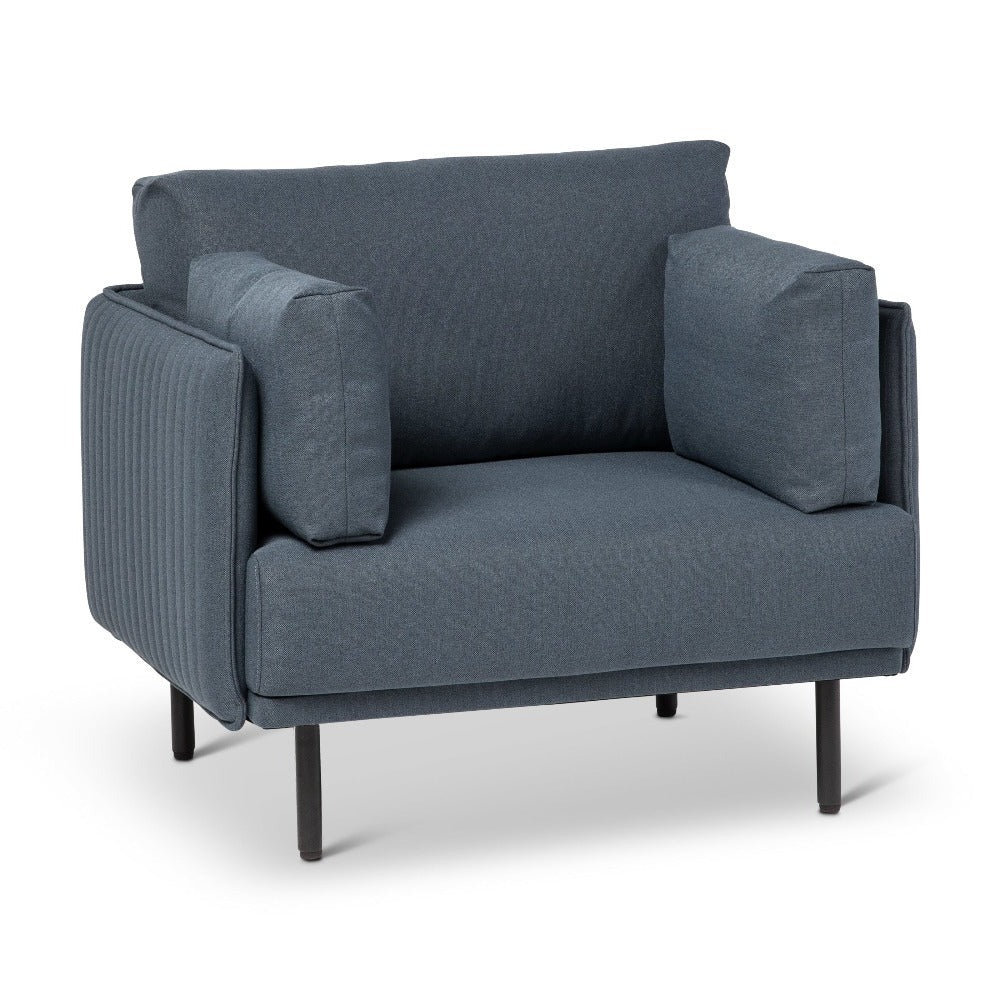 blue modern one seater couch seat