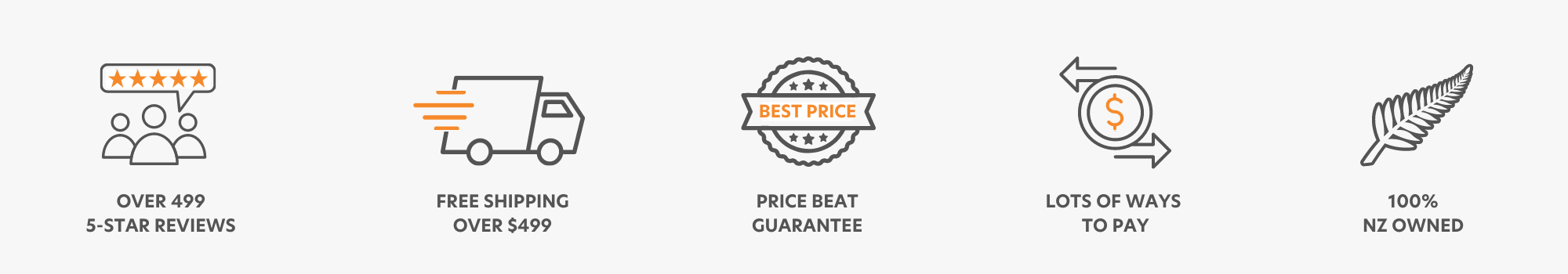 Proof points banner with icons and short statements