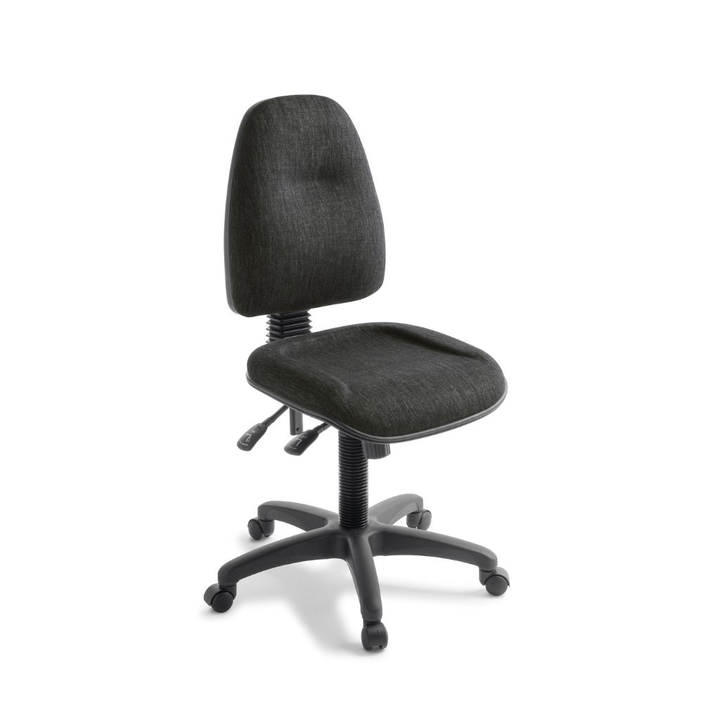 Black office chair with contoured seat