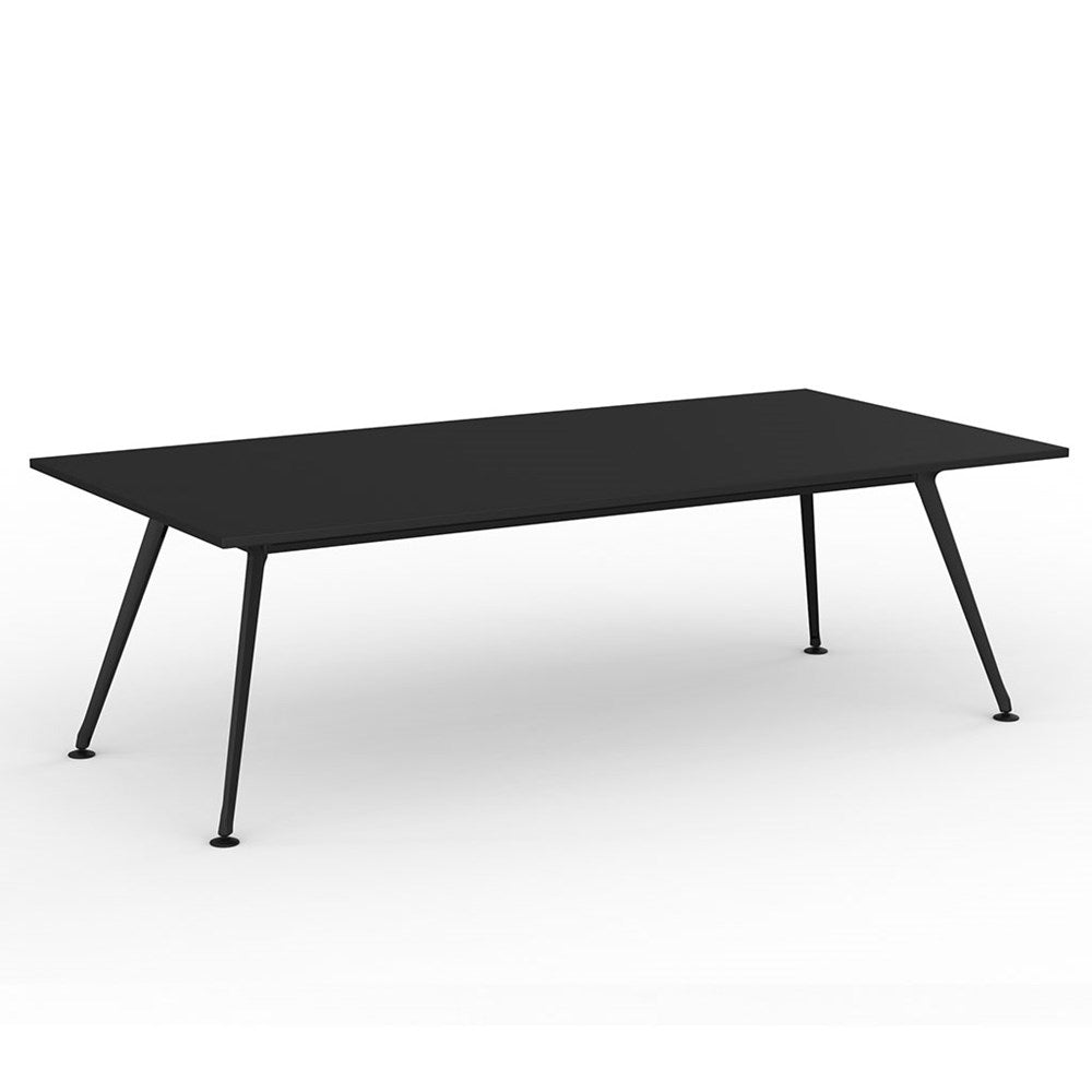 black curved table