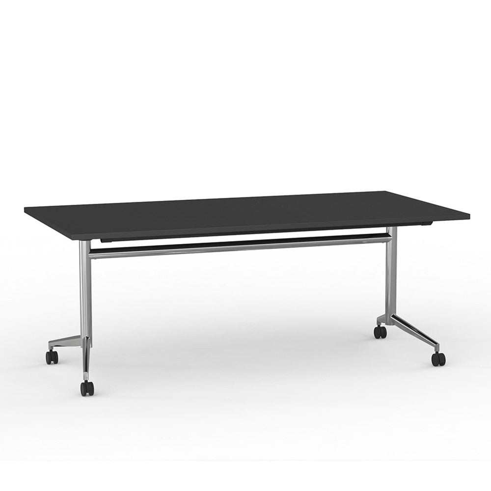 chrome and black table