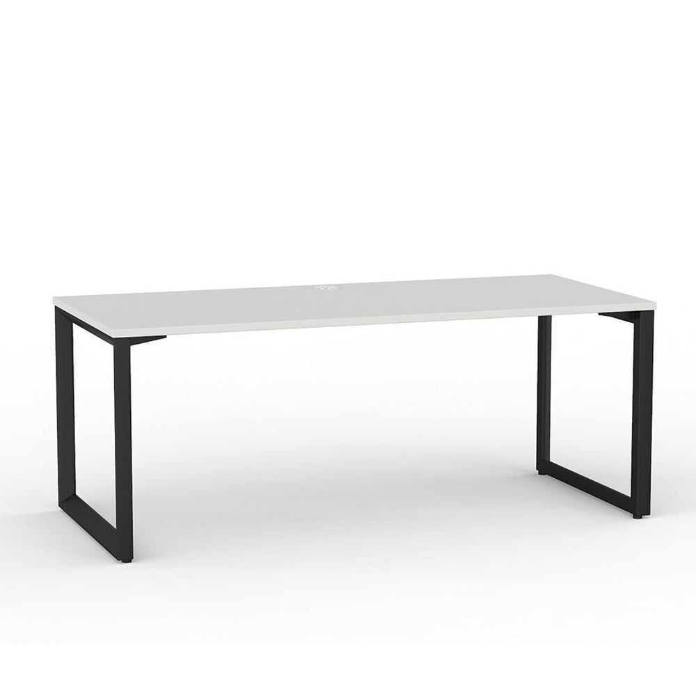 1500 white top black leg desk