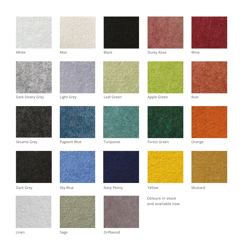 colour swatches for acoustic panels