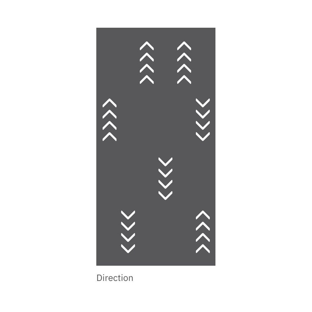 hanging acoustic screen arrow direction design