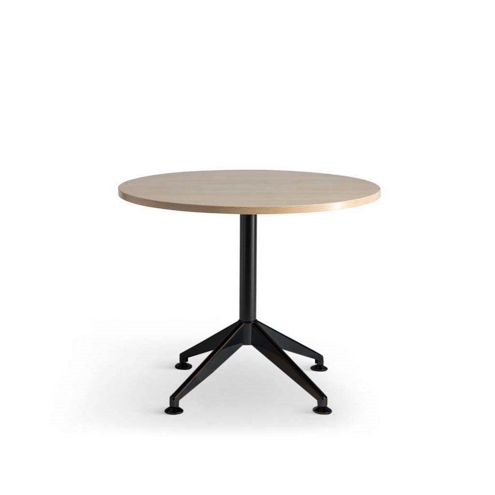 oak and black 900 round table