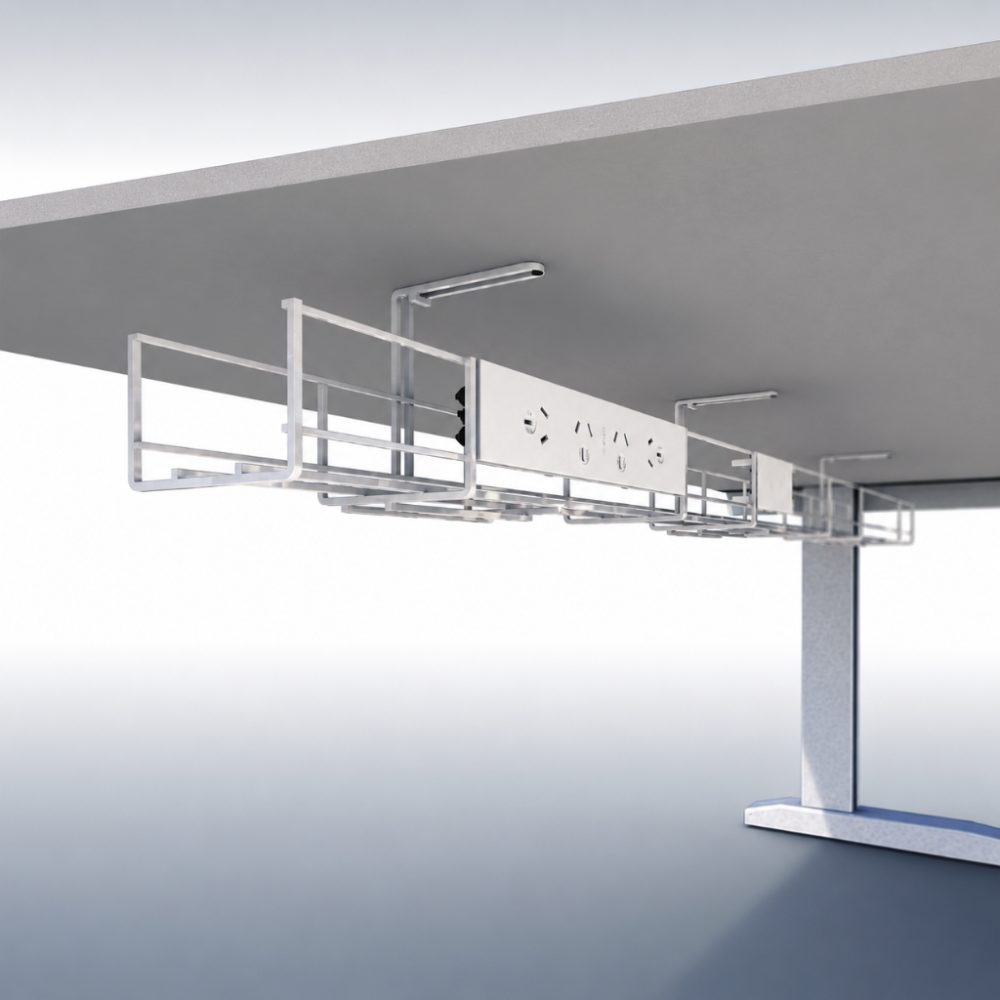 under desk cable tray