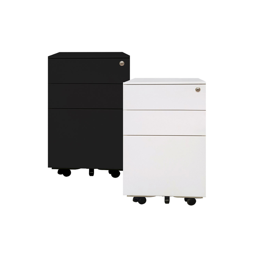 milano mobile drawers black and white