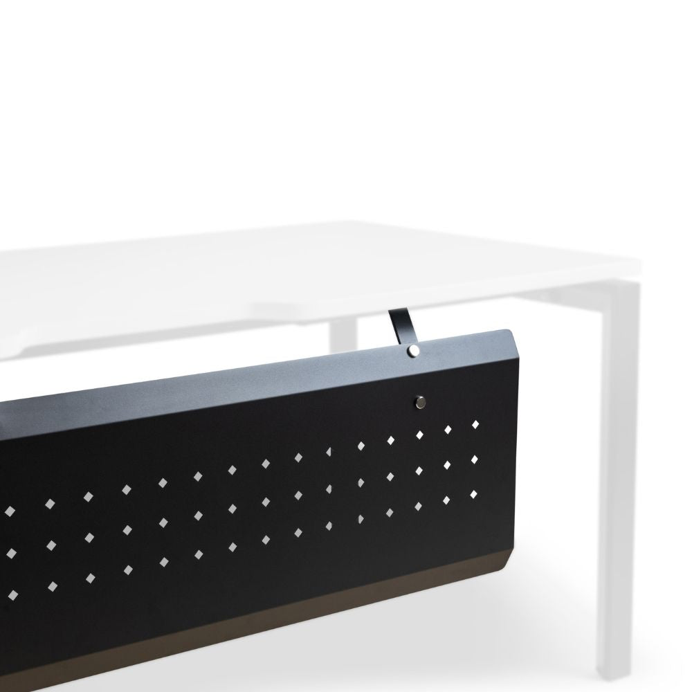 black steel desk privacy panel