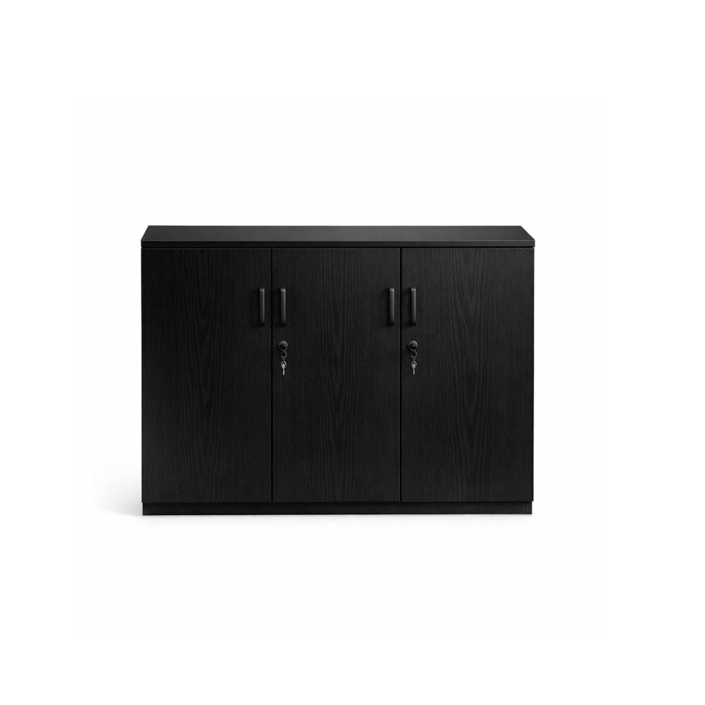 black locking storage credenza