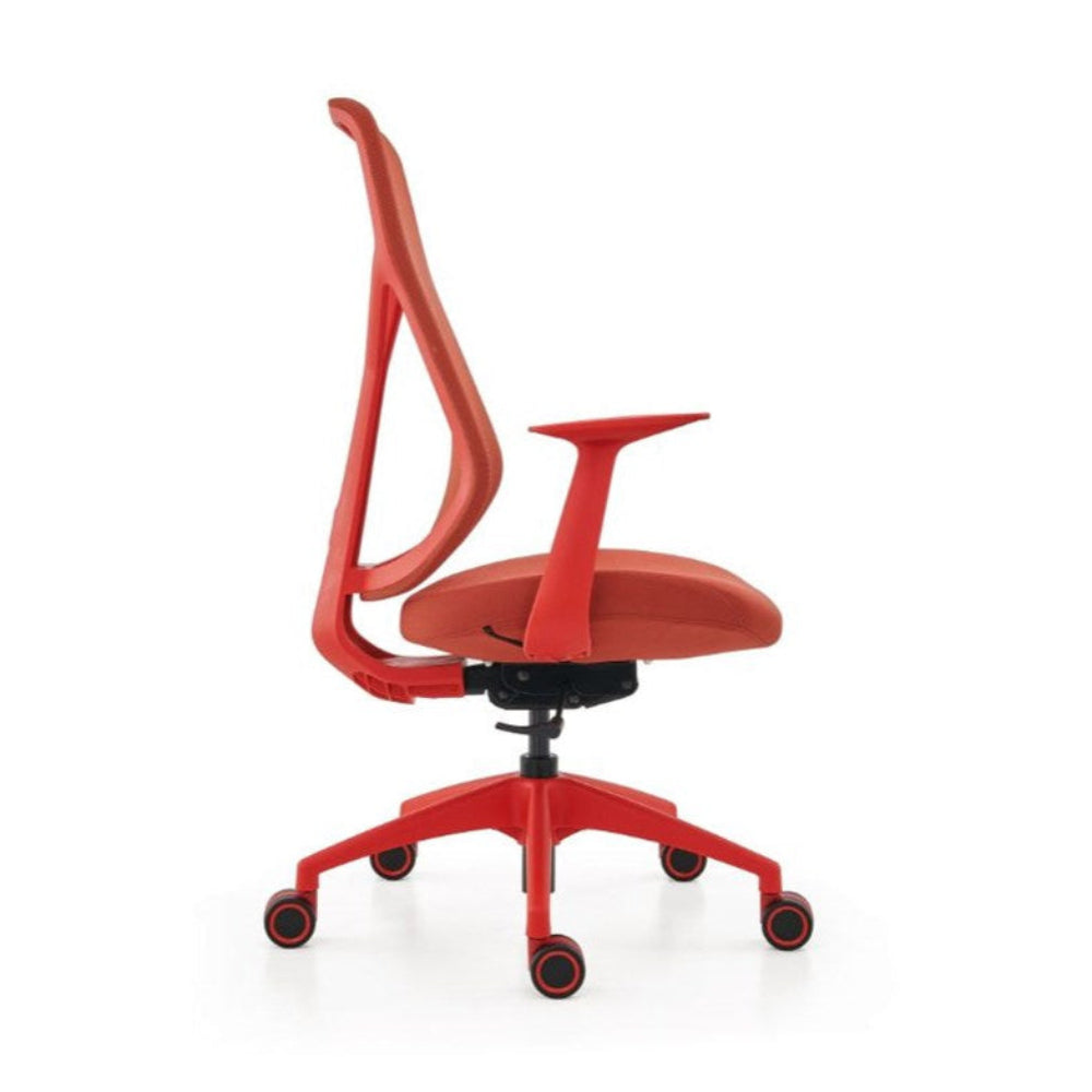 Red office chair on a white background
