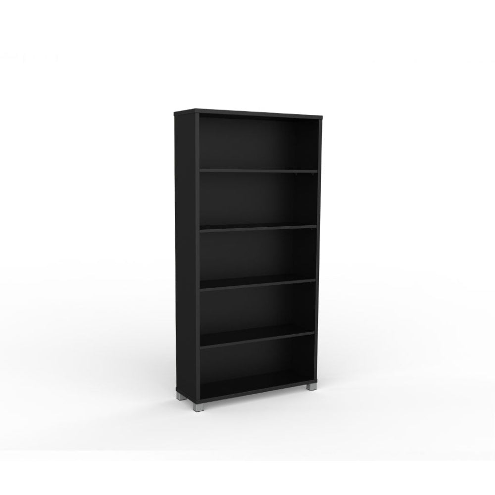 black shelves