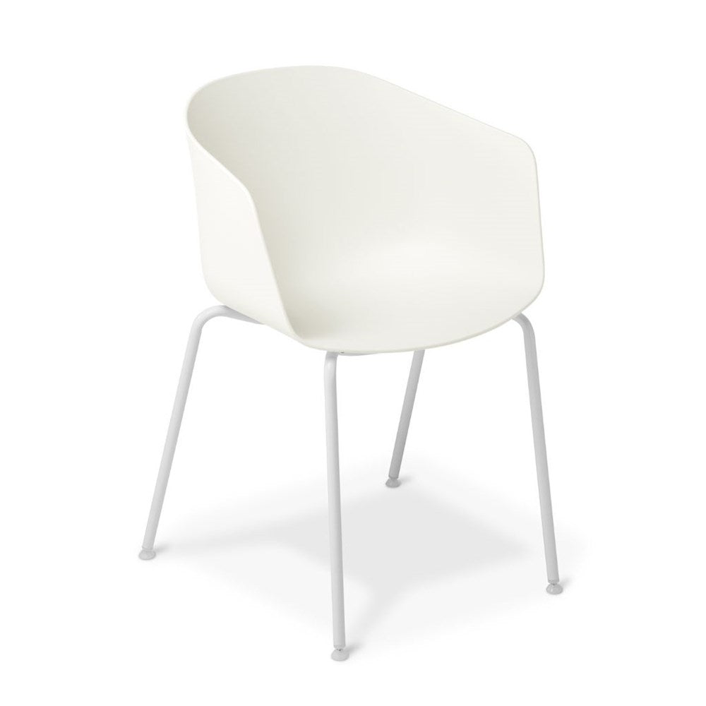 White Max tub chair with four legs for modern meeting spaces