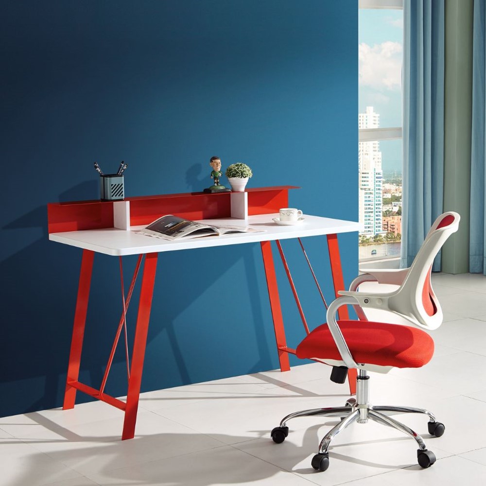 red desk