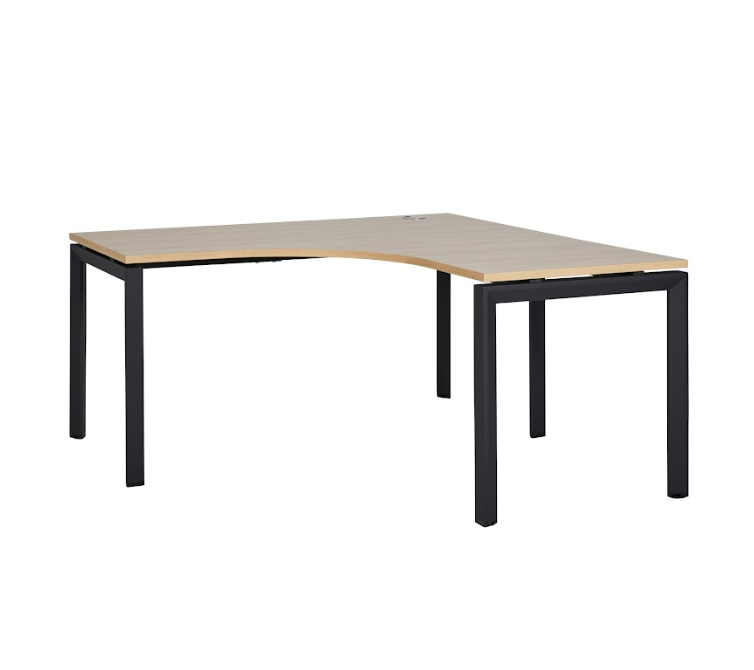 oak and black corner desk