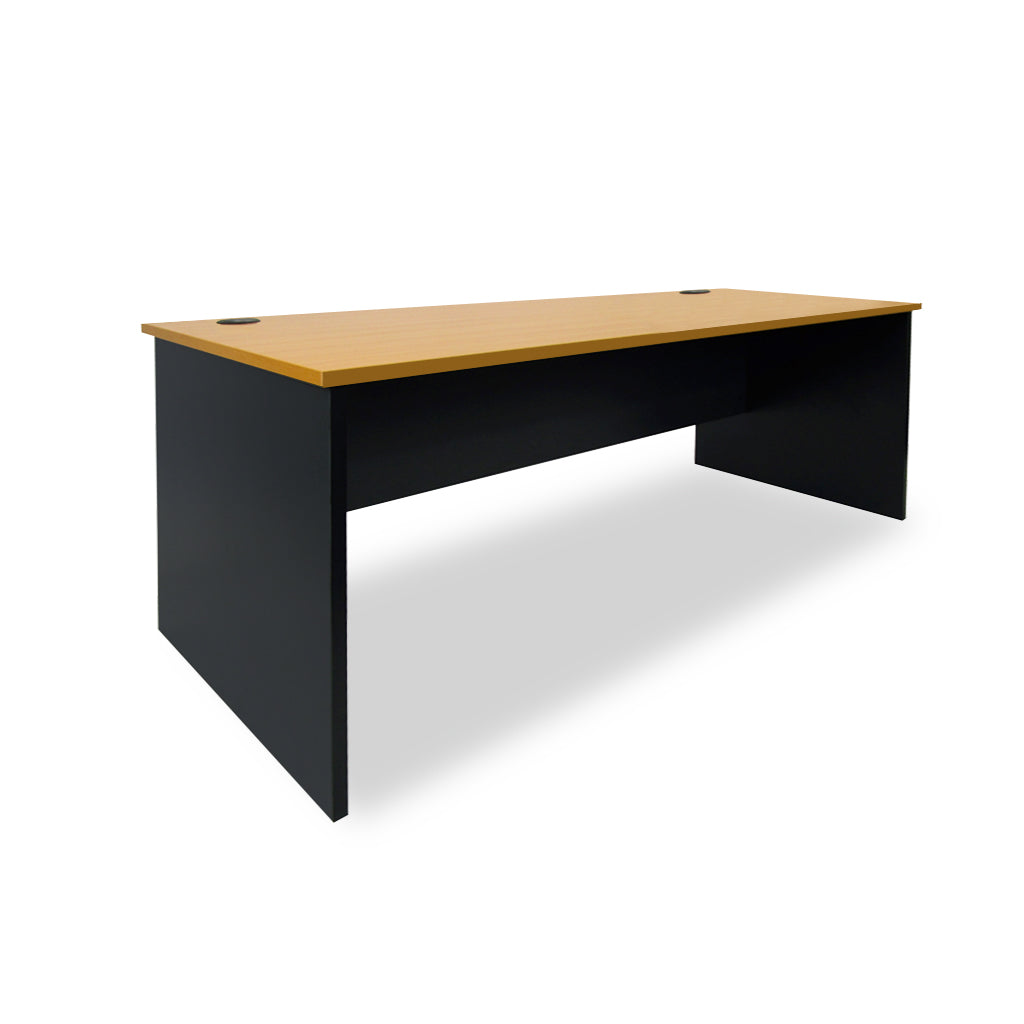 beech and charcoal desk