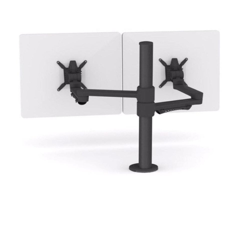 black dual monitor arms