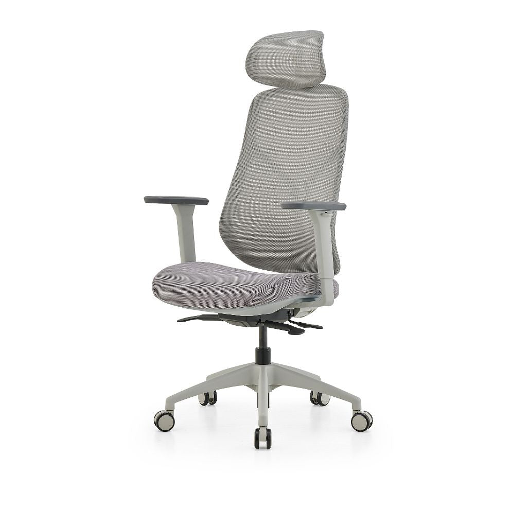 Grey and white task chair