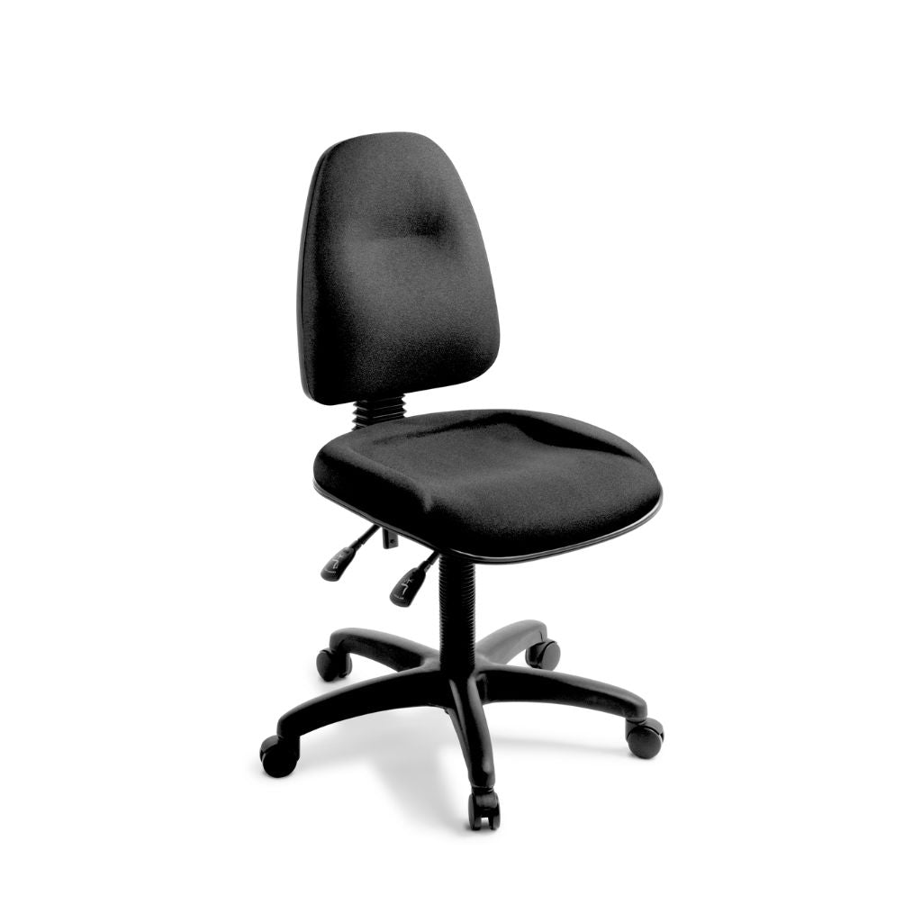 Black office chair on a white background
