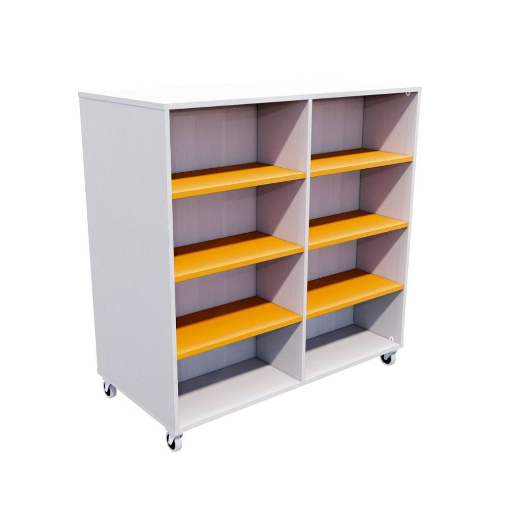 large classroom bookcase orange