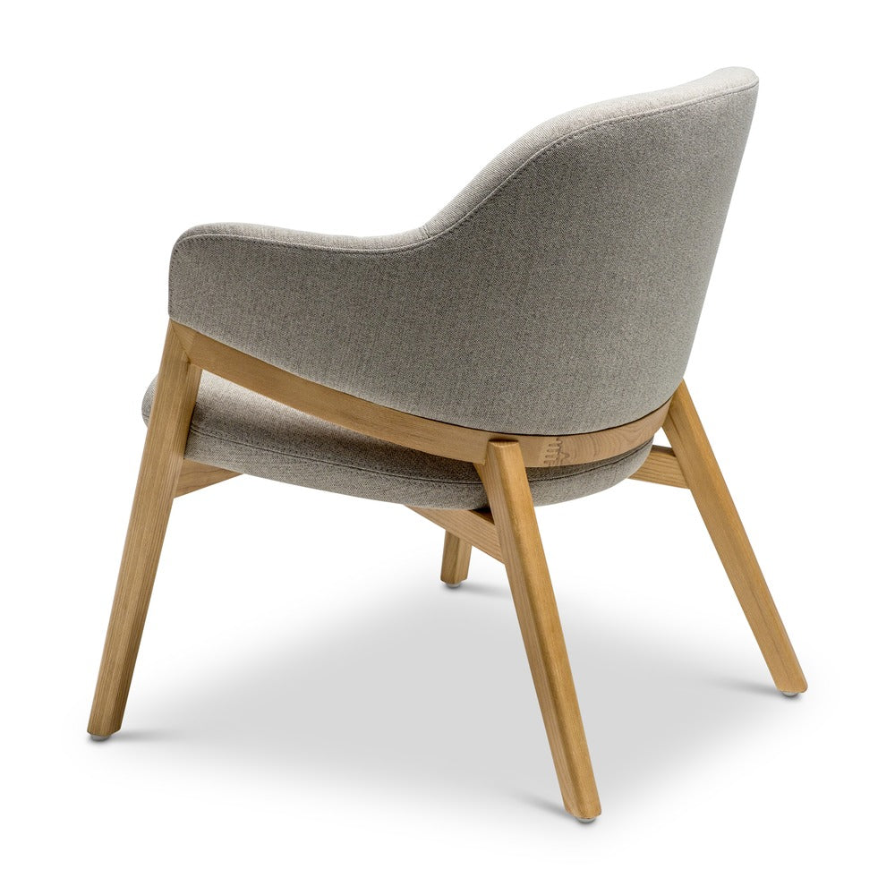 beige chair with oak legs