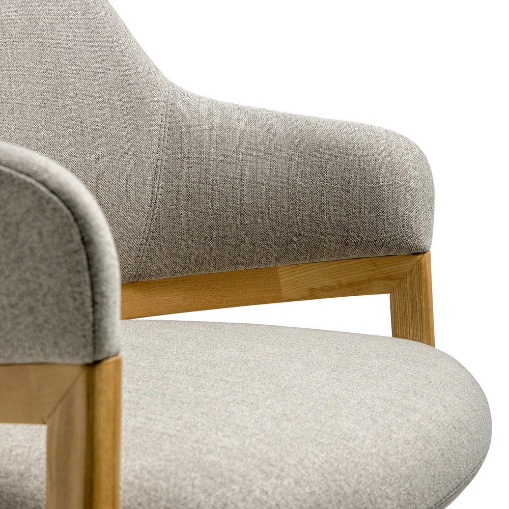 close up of beige chair fabric