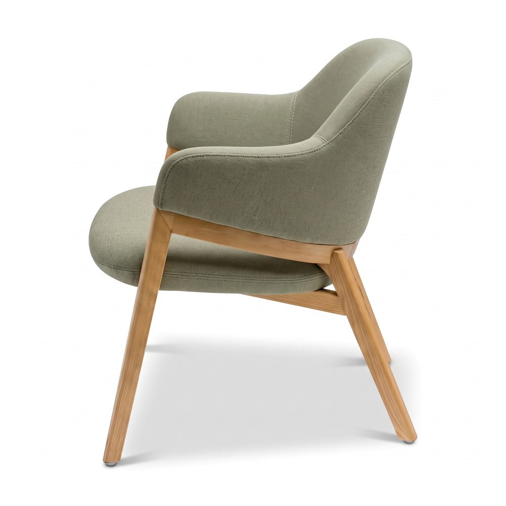 pale green side of oak leg chair
