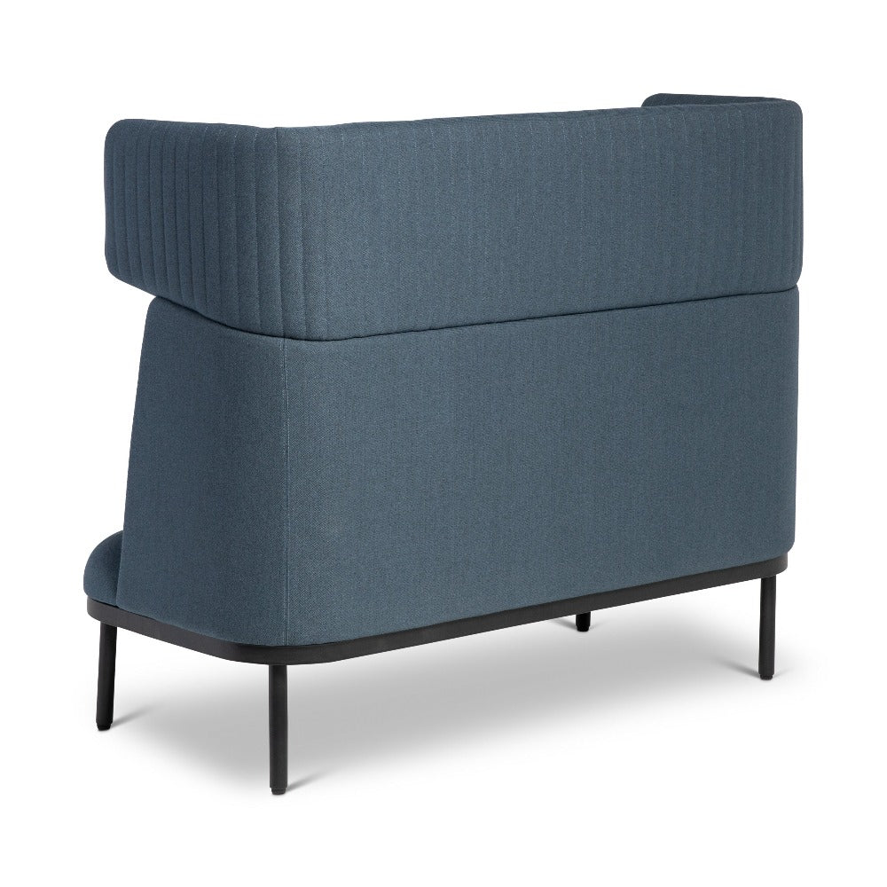 blue highback two seater couch